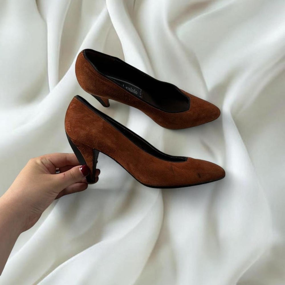 Raphael Salalo brown suede almond toe pumps y2k mcbling fairy boho grunge